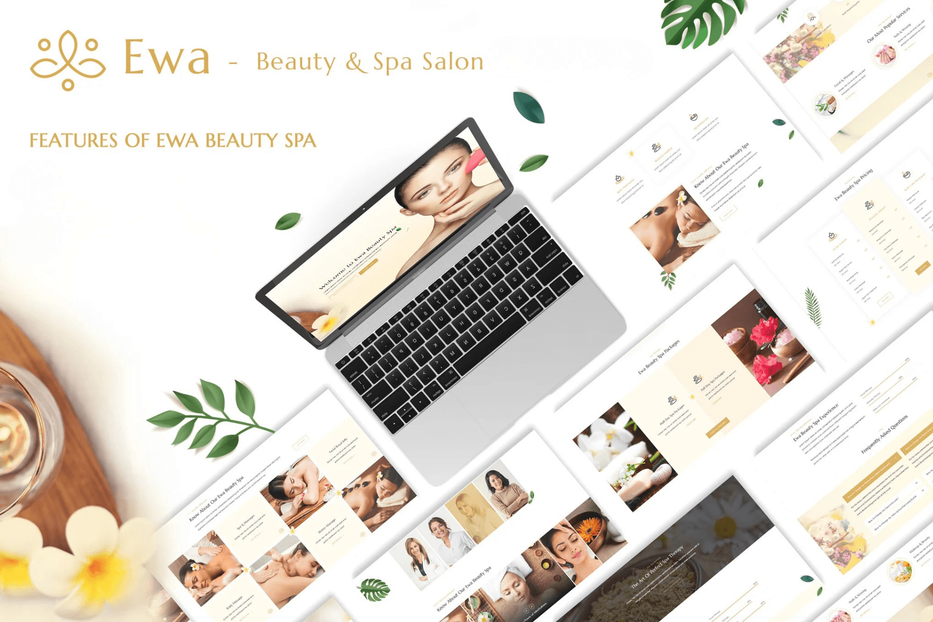 Sample health and beauty project visual for a beauty SPA website