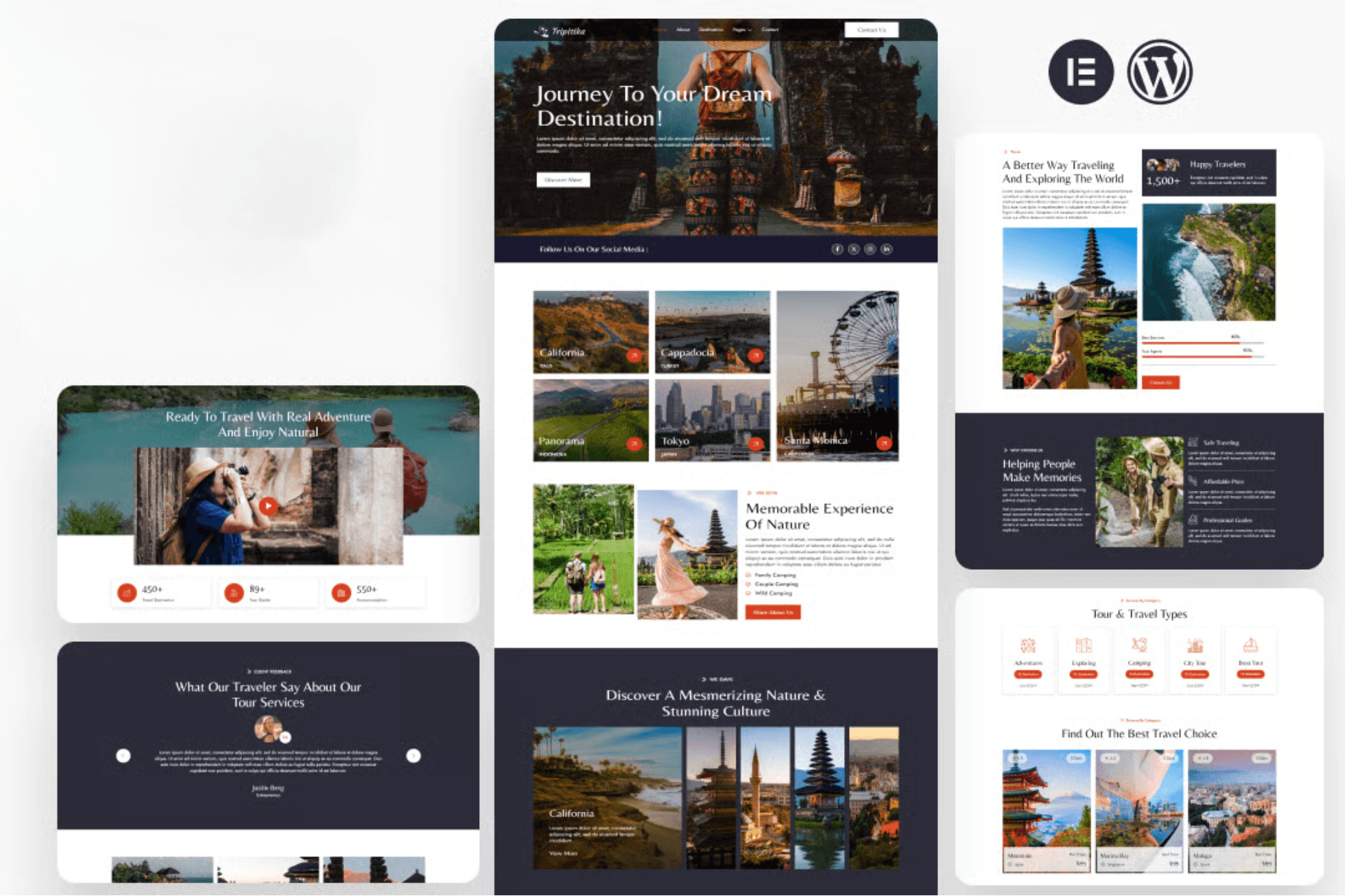 Sample travel and tourism project visual for a travel agency website